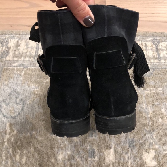 Splendid, size 10 boots with side zipper. Muted Blue and black checkered. - Picture 6 of 6